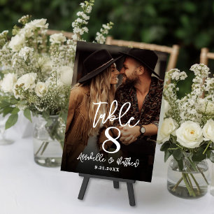 Create Your Own Photo Wedding Favor Table Sign Number