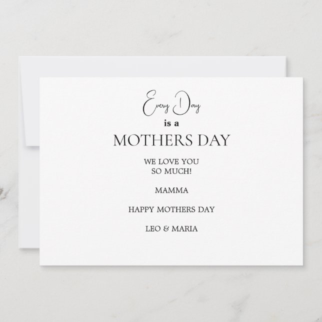Create your own PHOTOCUSTOM Happy Mothers Day Card (Back)
