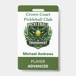 Create Your Own Pickleball Tournament Badge ID Badge