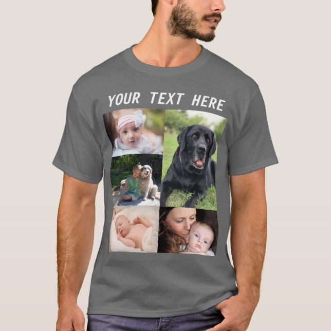 Create your own picture Collage Photo Family T-Shirt (Front)