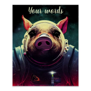Create Your Own Pig in Space Astronaut Poster