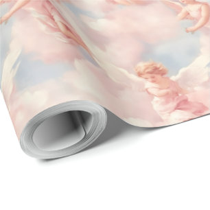 Create Your Own Pink Angels Wrapping Paper