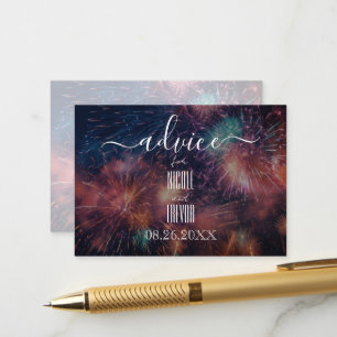 Create Your Own Pink Blue Red Fireworks Advice Card