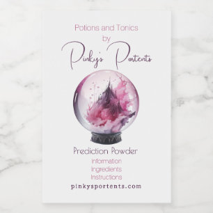 Create Your Own Pink Crystal Ball Apothecary Food Label