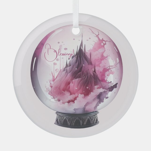 Create Your Own Pink Crystal Ball Glass Tree Decoration (Front)