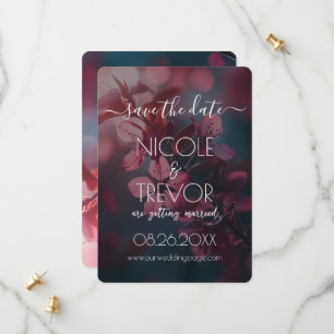Create Your Own - Pink Flowers Blossoming Branch Save The Date
