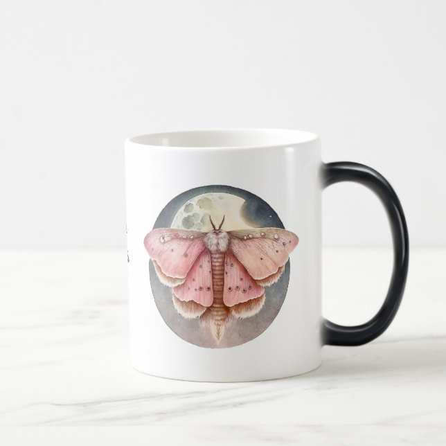 Create Your Own Pink Full Moon Moth Magic Mug (Right)
