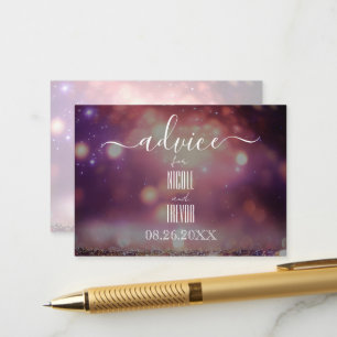 Create Your Own Pink Glitter Lights Bokeh Advice Card