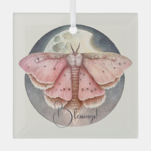 Create Your Own Pink Moon Moth Glass Tree Decoration