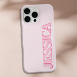 Create Your Own Pink Name Monogram iPhone 16 Pro Max Case<br><div class="desc">Create your own personalised iPhone Case with custom initial name in pink colour modern minimalist typography.</div>