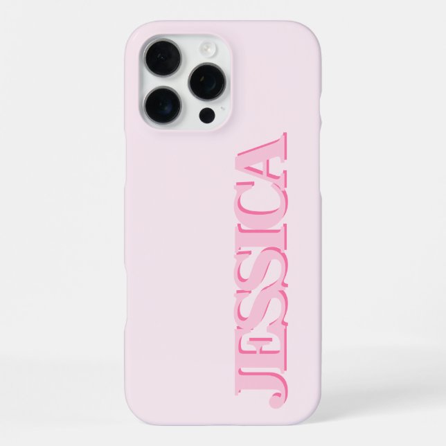 Create Your Own Pink Name Monogram iPhone Case (Back)