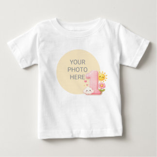 Create Your Own Pink One 1st Birthday Baby Shirt