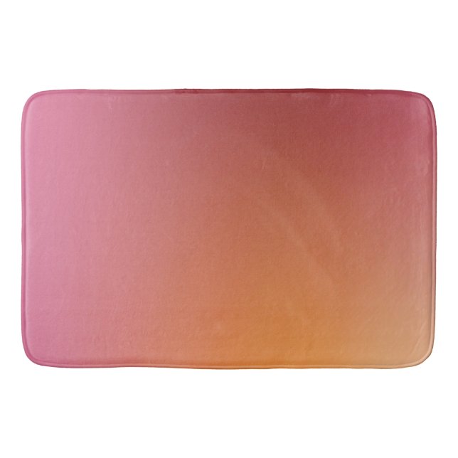 Create Your Own Pink Orange Red Gradeint Ombre Bath Mat (Front)