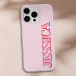Create Your Own Pink Red Name Monogram iPhone 16 Pro Max Case<br><div class="desc">Create your own personalised iPhone Case with custom initial name in pink redcolor modern minimalist typography.</div>