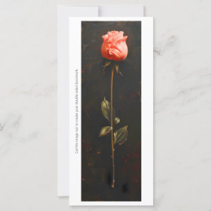 Create Your Own Pink Rose Bud Bookmark Card