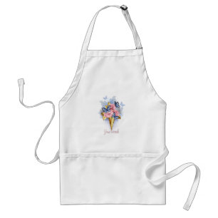 Create Your Own Pink Roses & Butterflies Ice Cream Standard Apron