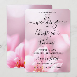 Create Your Own Pink Soft Blur Flower Closeup Invitation