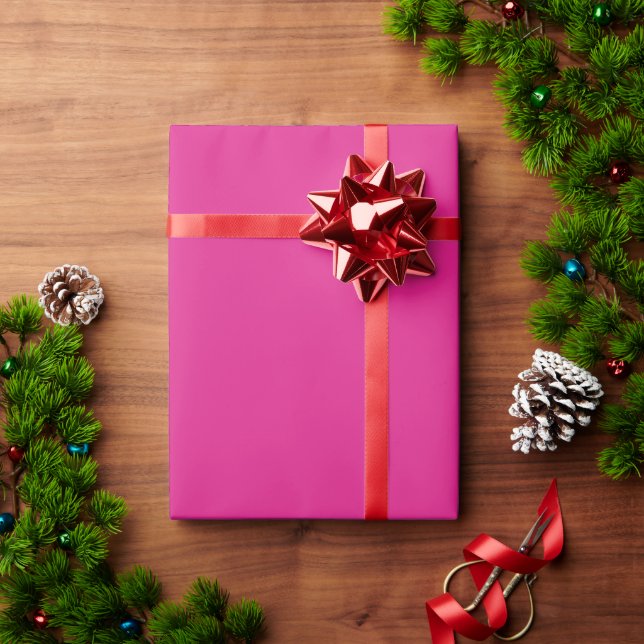 Create Your Own Pink Solid Colour Modern Elegant Wrapping Paper (Holiday Gift)