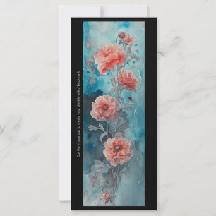Create Your Own Pink Tea Roses Bookmark Card