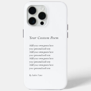 Create Your Own Poem iPhone 15 Pro Max Case