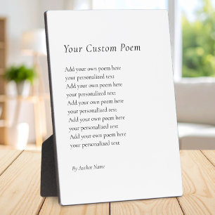 Create Your Own Poem Plaque