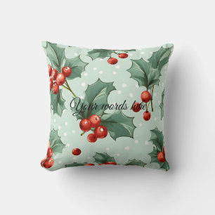 Create Your Own Polka Dots & Red Holly Green Cushion