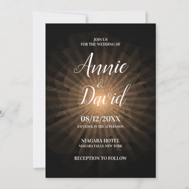 Create Your Own Polygon Sunburst Wedding Invitation (Front)