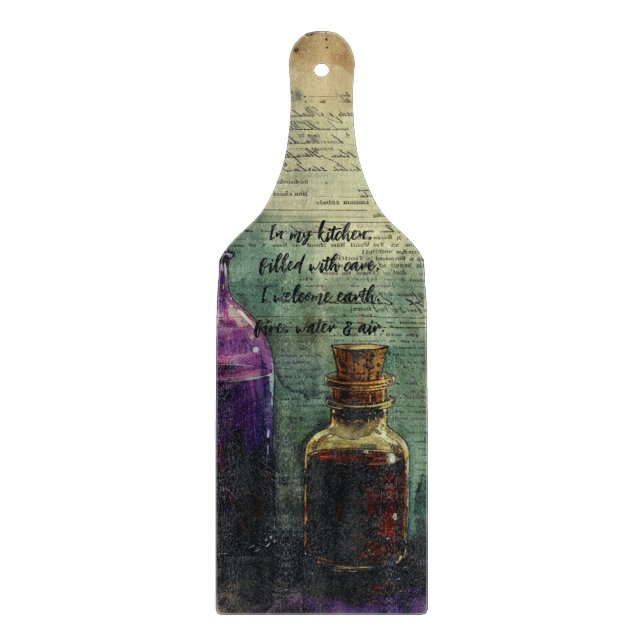 Create Your Own Potion Bottles Apothecary Cutting Board (Front)