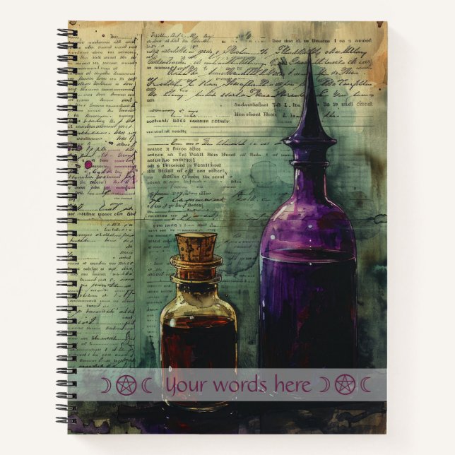 Create Your Own Potion Bottles Apothecary Notebook (Front)