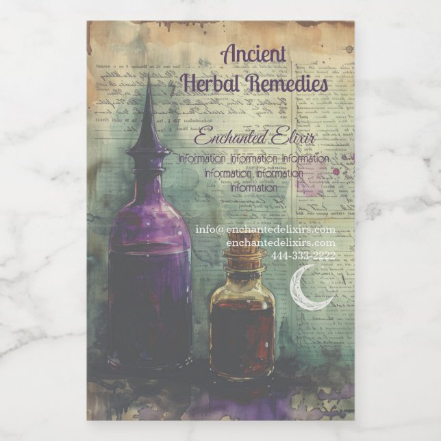 Create Your Own Potion Bottles Apothecary Wine Label (Single Label)