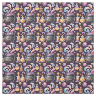 Create Your Own Potions Cauldrons Candles Purple Fabric