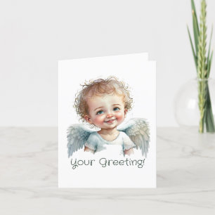 Create Your Own Precious Baby Christmas Angel Holiday Card