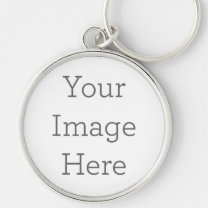 Create Your Own Premium Round Keychain, Large Key Ring