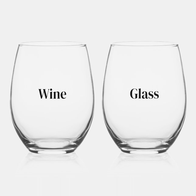 Create Your Own Premium | Set of 2 Stemless Wine Glass (Front)