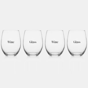 Create Your Own Premium Set of 4 Stemless Wine Glass