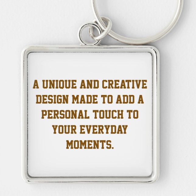 Create Your Own Premium Square Keychain, Large Key Ring (Front)