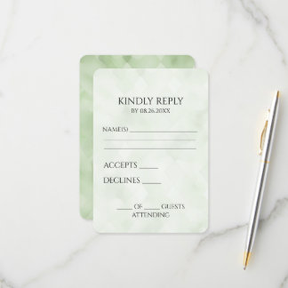 Create Your Own Pretty Green Background Texture RSVP Card
