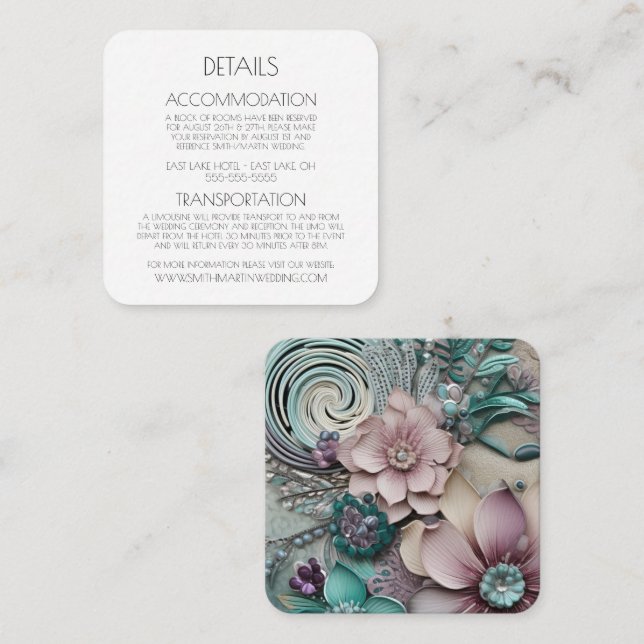 Create Your Own - Pretty Paper Flowers Enclosure Card (Front/Back)