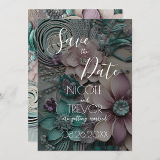 Create Your Own - Pretty Paper Flowers Save The Date