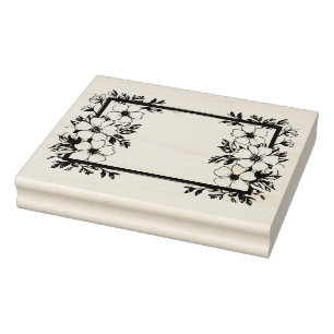 Create Your Own Pretty Plum Blossoms Flower Frame Rubber Stamp