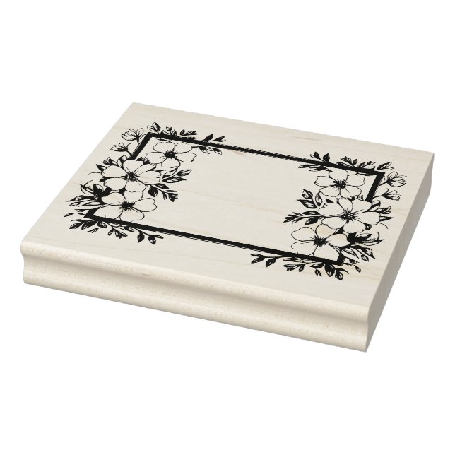Create Your Own Pretty Plum Blossoms Flower Frame Rubber Stamp (Stamp)
