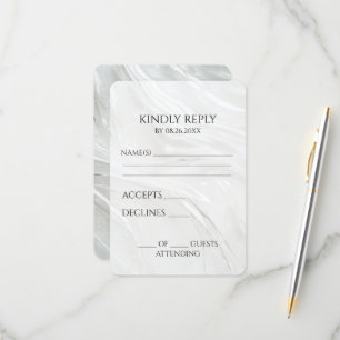 Create Your Own Pretty White Pearl Texture RSVP Card