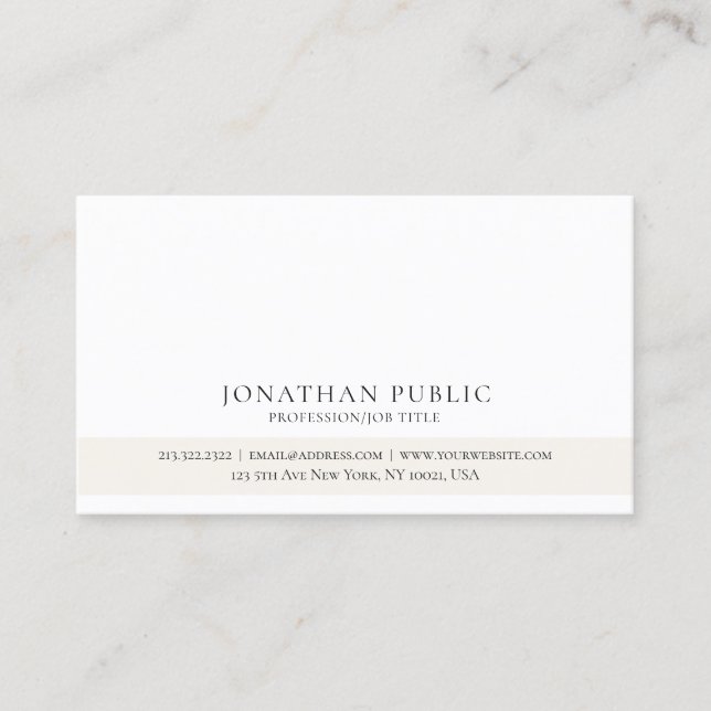 Create Your Own Professional Classic Clean Elegant Business Card (Front)