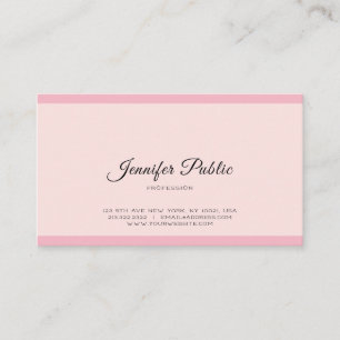 Create Your Own Professional Modern Elegant Pink Business Card