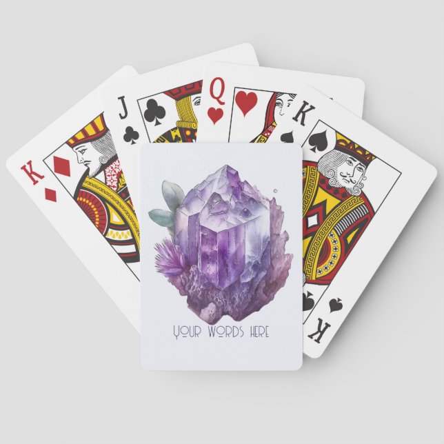 Create Your Own Purple Amethyst Crystals Playing Cards (Back)