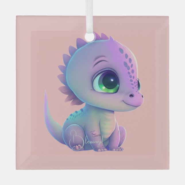 Create Your Own Purple Baby Dragon Glass Tree Decoration (Front)