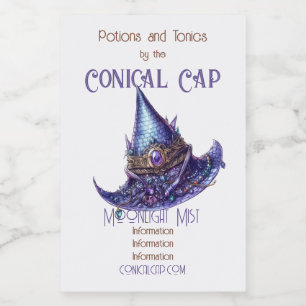 Create Your Own Purple Bejeweled Dragon Witch Hat Wine Label