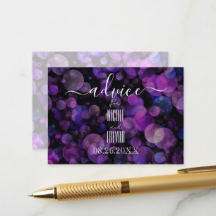 Create Your Own Purple Black Bokeh Advice Card