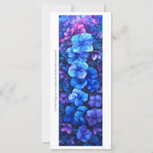 Create Your Own Purple Blue Flowers Bookmark