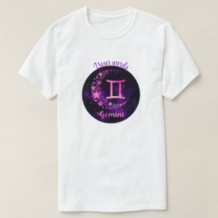 Create Your Own Purple Celestial Gemini Zodiac T-Shirt